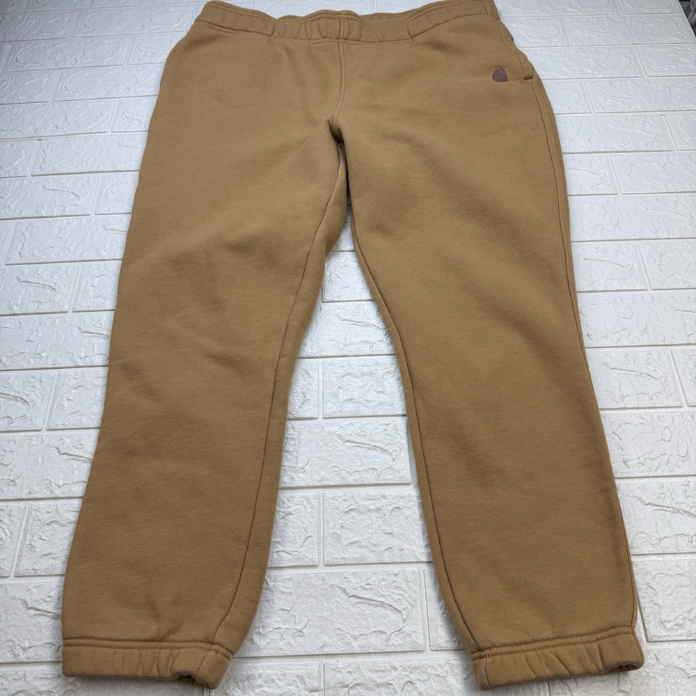 Carhartt Relaxed Fit Fleece Lined Sweatpants Brown Joggers Kids XL BN5510-W